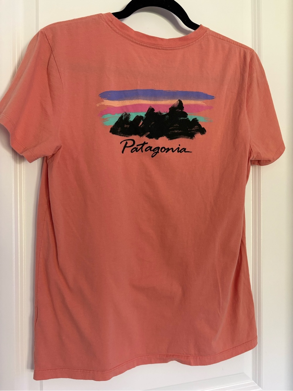 Patagonia Free Hand Fitz Roy Organic Cotton Tee Women’s Small Mellow Melon